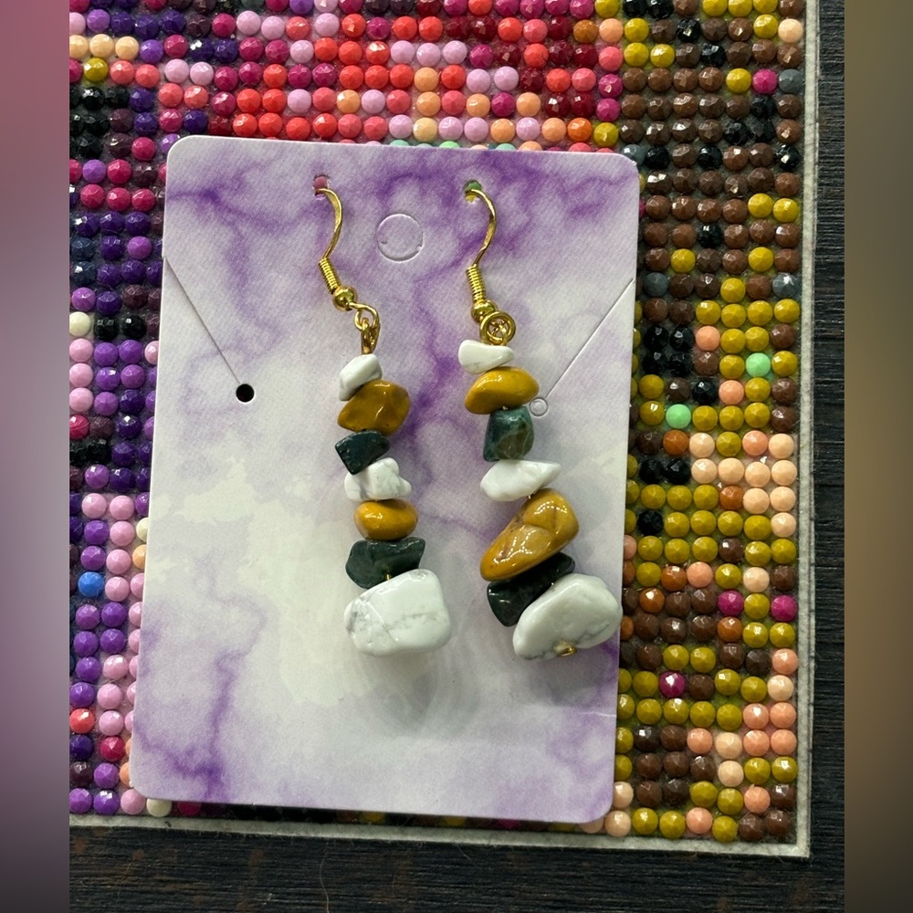 Natural stone earrings drops